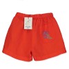 Koraalrode short - Coral red woven linen bermuda 